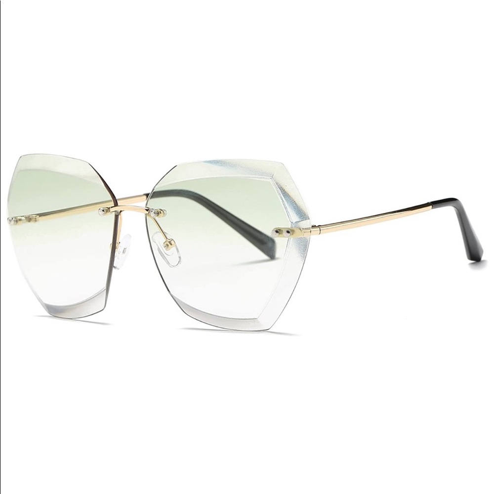 ROUND SUNGLASSES OVERSIZED RIMLESS - Picture 7 of 8